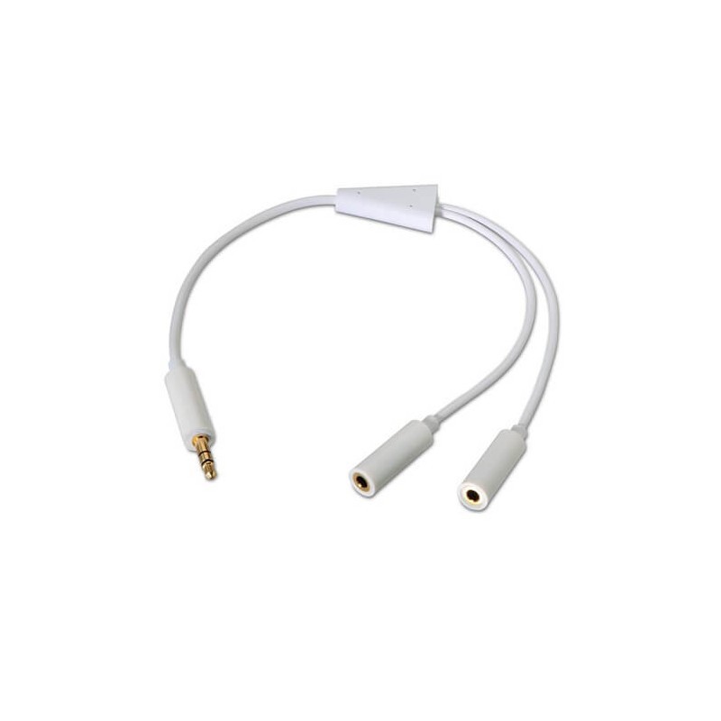 Comprar Cabo audio stereo (estilo Apple), 2x3.5/h-3.5/m - Branco - 30 cm