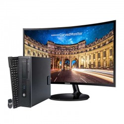 PACK HP EliteDesk 800 G1 SFF Core i7 4770 3.4 GHz | Monitor LCD 24" Curvo ( NOVO ) | 8 GB | 480 SSD | WIFI