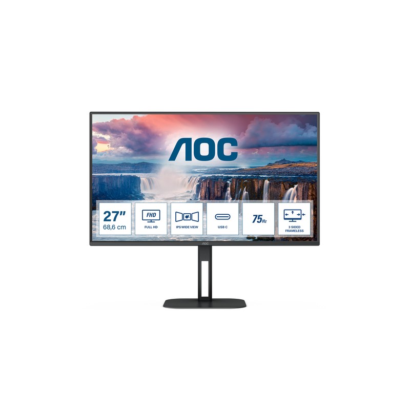 Comprar MONITOR AOC V5 27V5CE | 27" 1920 x 1080 FHD 75HZ | 1MS | PRETO